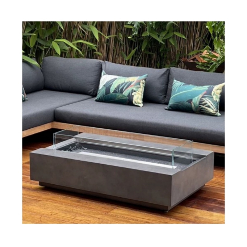 Outdoor Furniture And Fire Pit - is-Modern Corten Steel Fire Place Gas