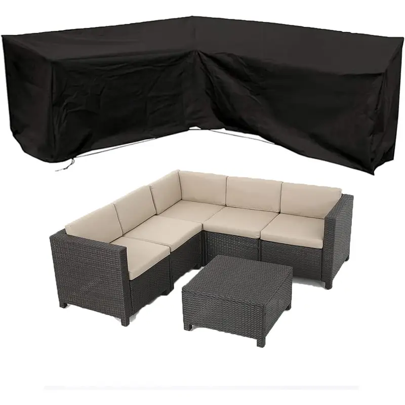 Outdoor Furniture Varnish - Anti-UV L-shaped Outdoor Sofa Cover Waterproof
