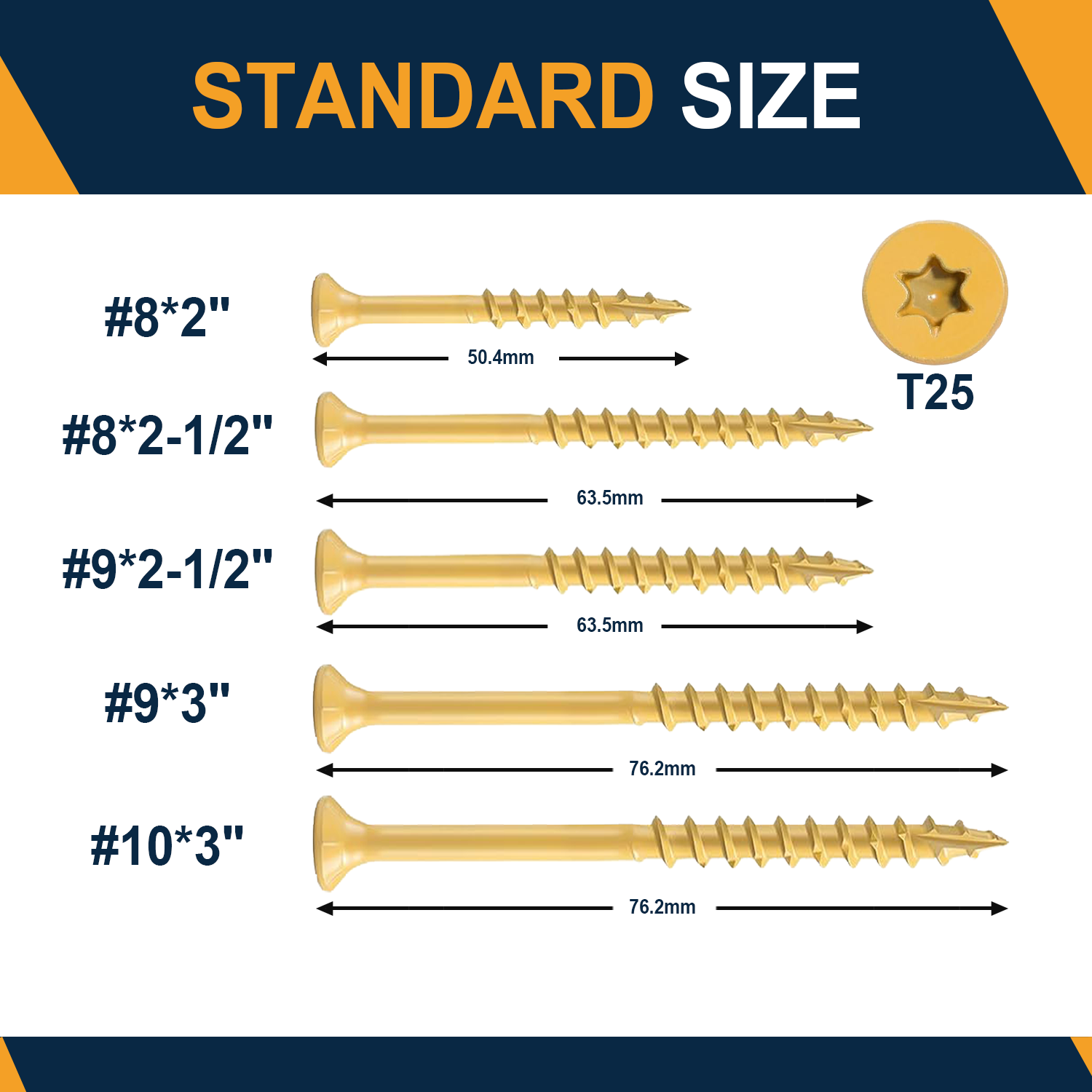 VKKM Wood Screws #8 X 2 Inch 4 - đánh giá và giá Outdoor Furniture Yellow