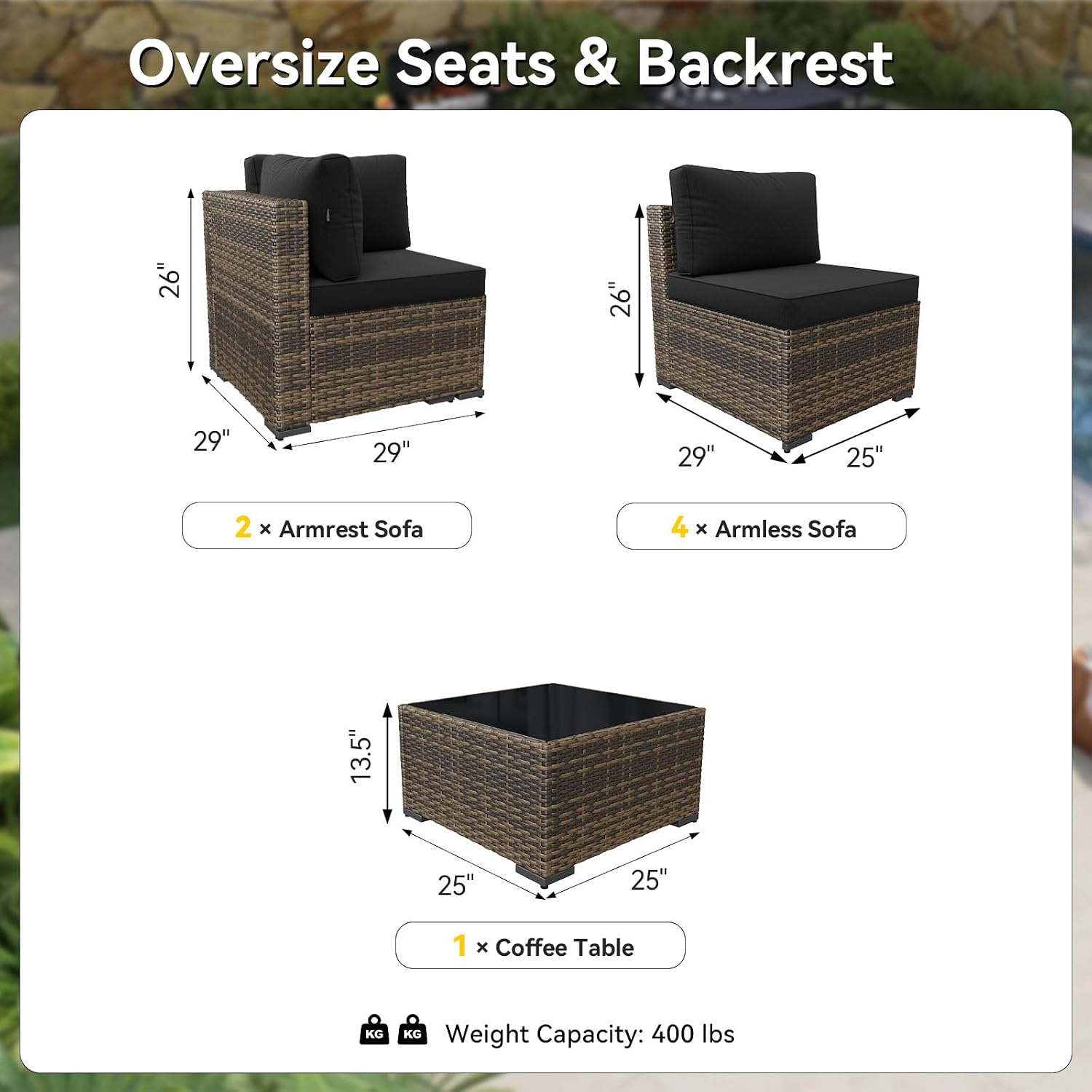7-Piece Wicker Patio Furniture - đánh giá và giá Outdoor Furniture Yellow