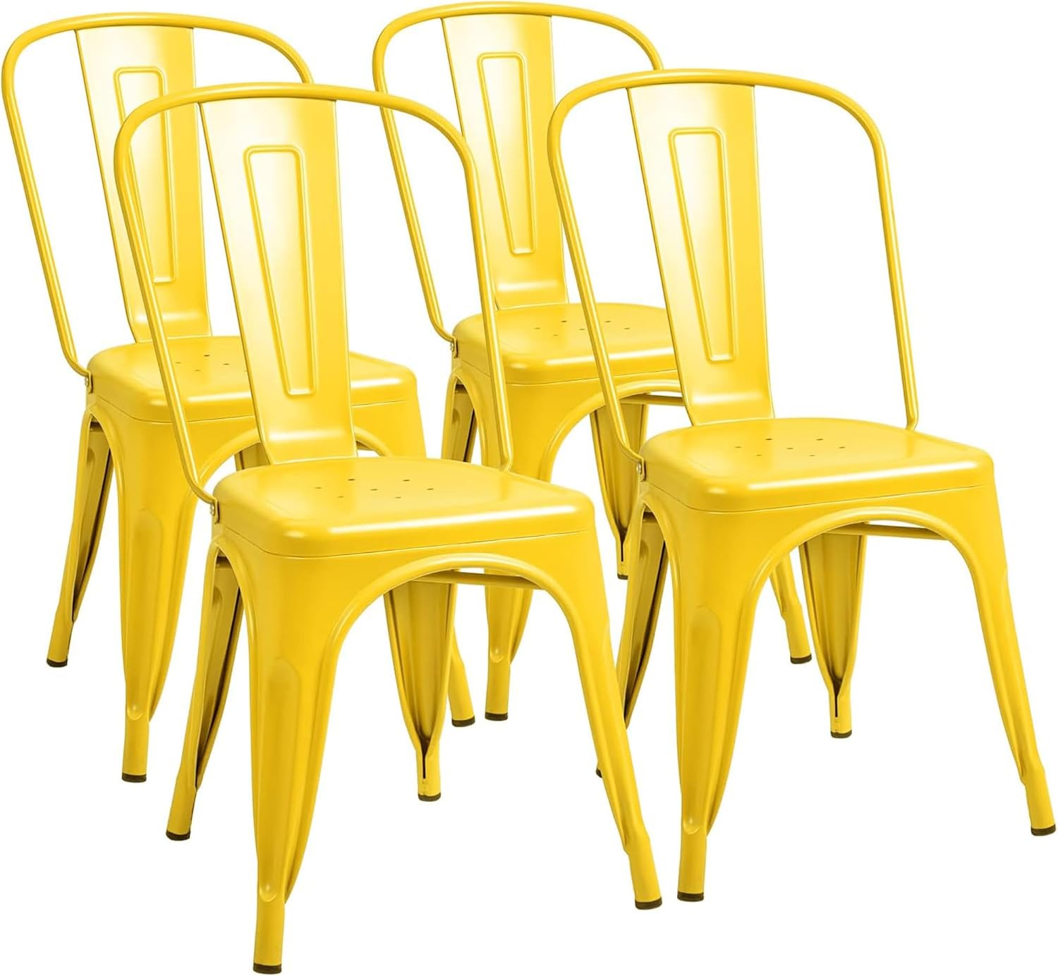 Metal Dining Chairs Set Of 4 I - đánh giá và giá Outdoor Furniture Yellow