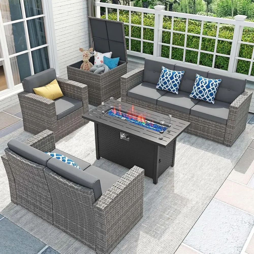 8-Piece Patio Furniture Set wi - đánh giá và giá Outdoor Furniture And Fire Pit