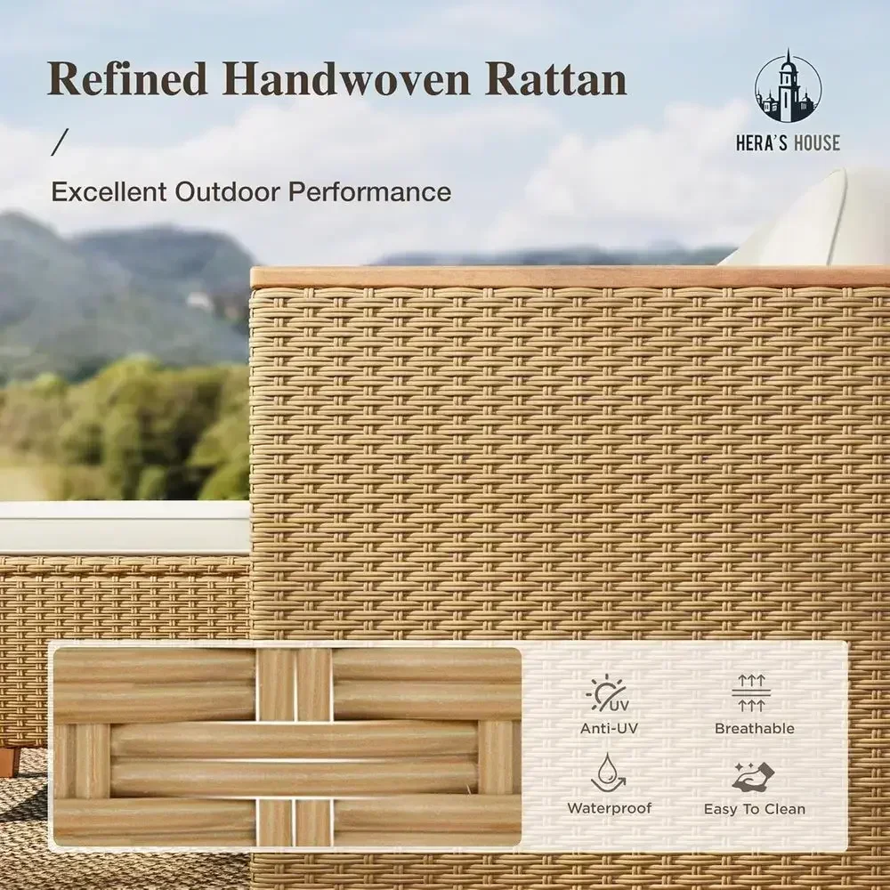4-Seat Outdoor Wicker Sectiona - đánh giá và giá Outdoor Furniture Yellow