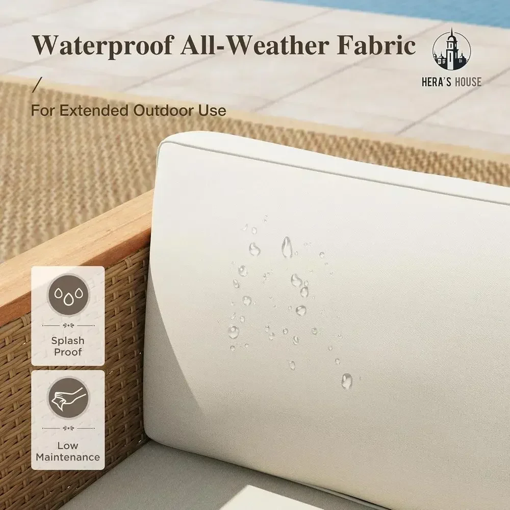 4-Seat Outdoor Wicker Sectiona - đánh giá và giá Outdoor Furniture Yellow