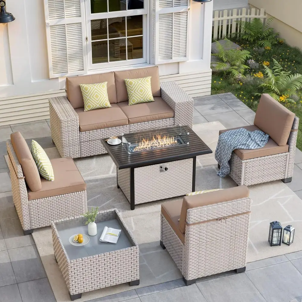 7-Piece Outdoor Patio Furnitur - đánh giá và giá Outdoor Furniture And Fire Pit
