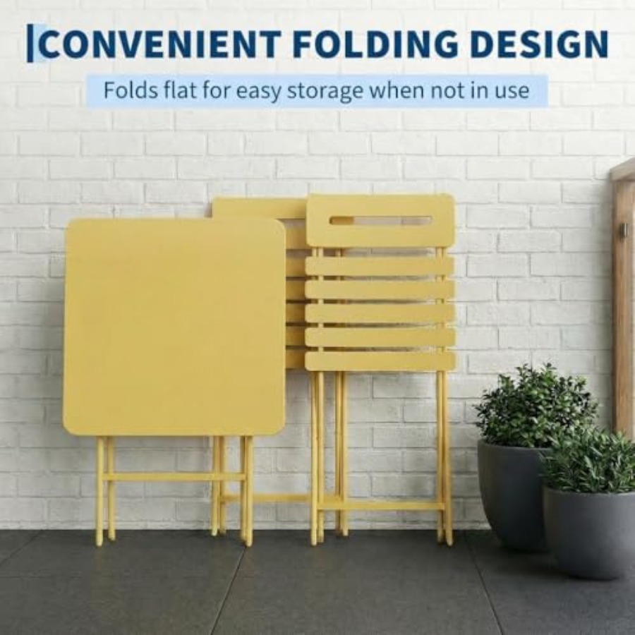 3-Piece Bistro Set for Patio G - đánh giá và giá Outdoor Furniture Yellow