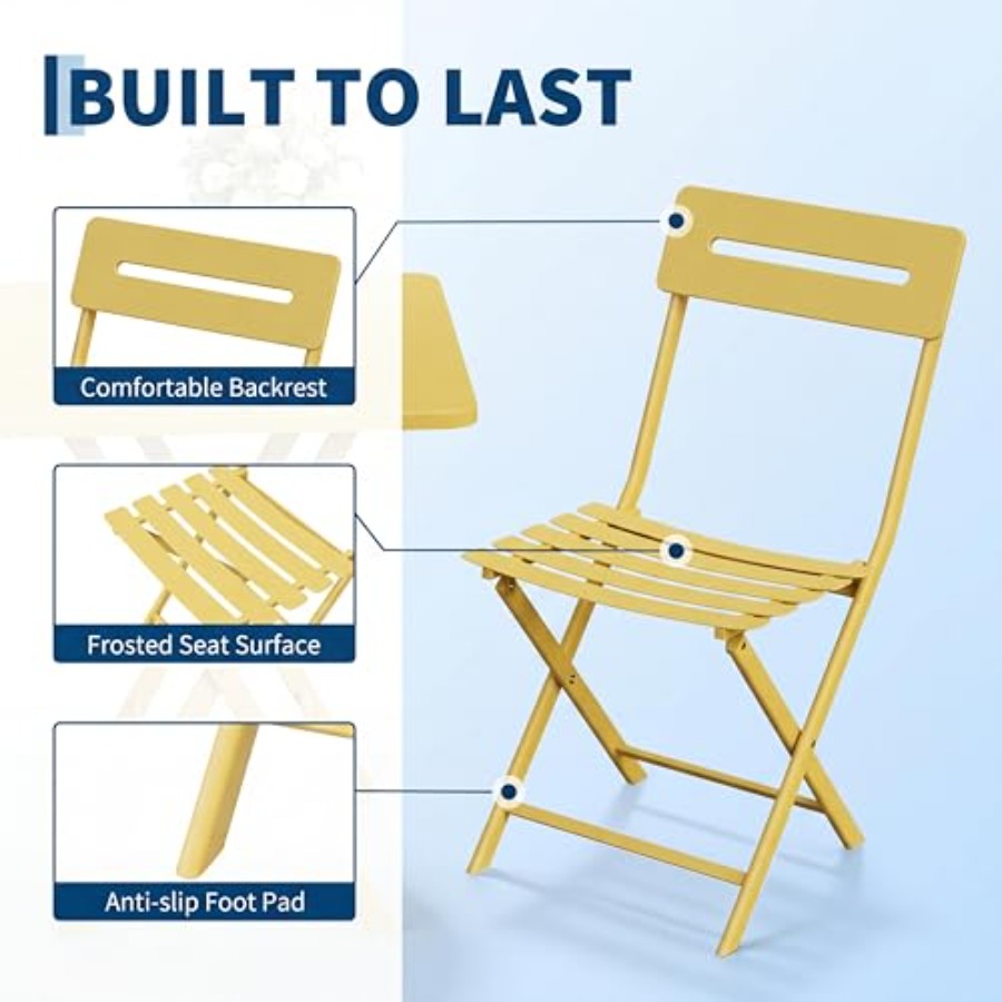 3-Piece Bistro Set for Patio G - đánh giá và giá Outdoor Furniture Yellow