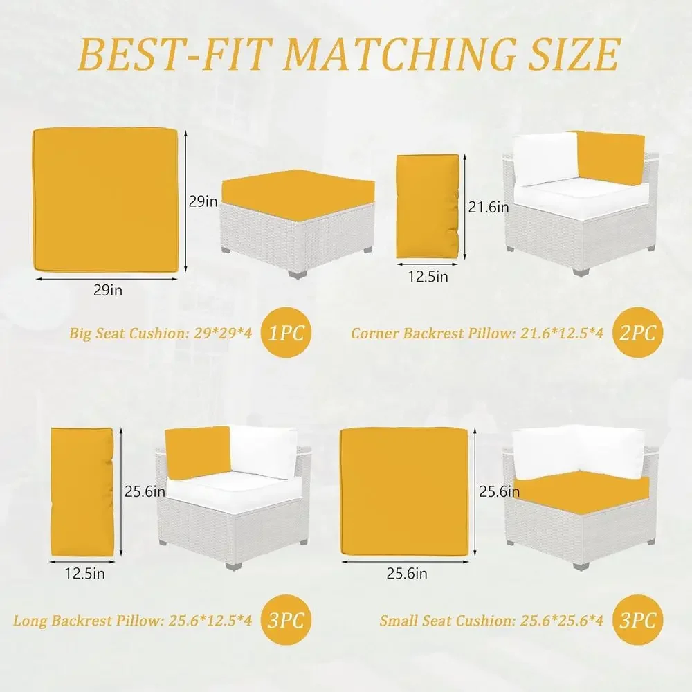 5-Pillow Outdoor Patio Furnitu - đánh giá và giá Outdoor Furniture Yellow