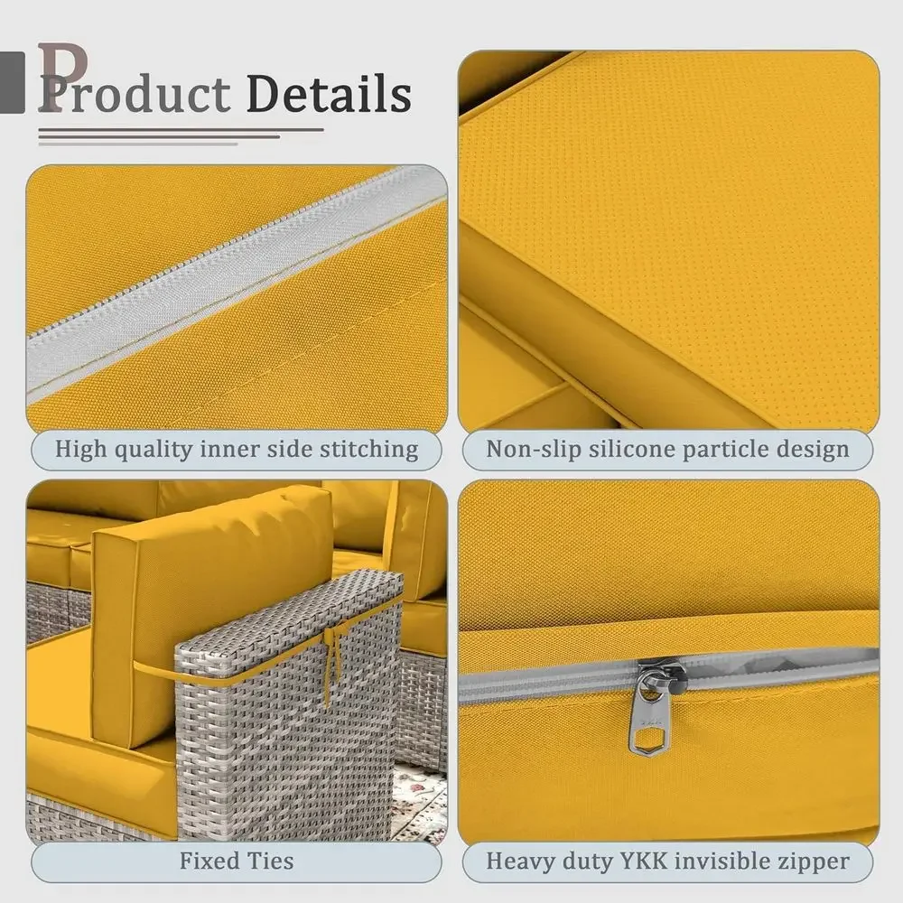 5-Pillow Outdoor Patio Furnitu - đánh giá và giá Outdoor Furniture Yellow