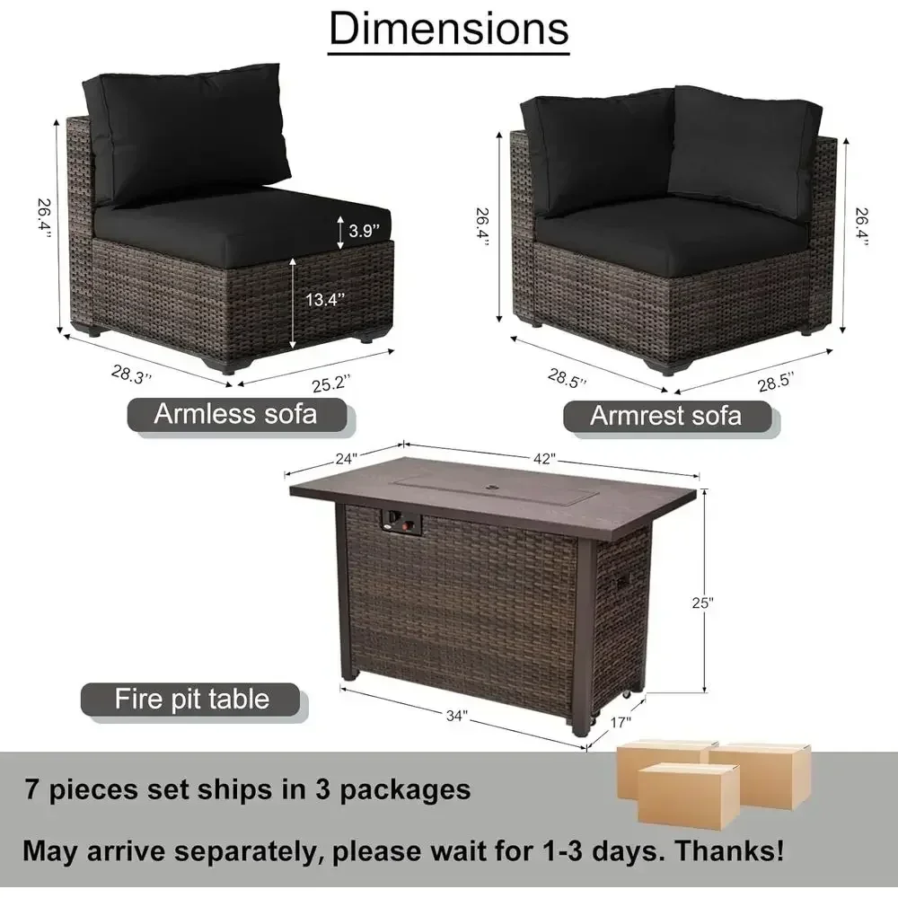 7-Piece Outdoor Patio Furnitur - đánh giá và giá Outdoor Furniture And Fire Pit