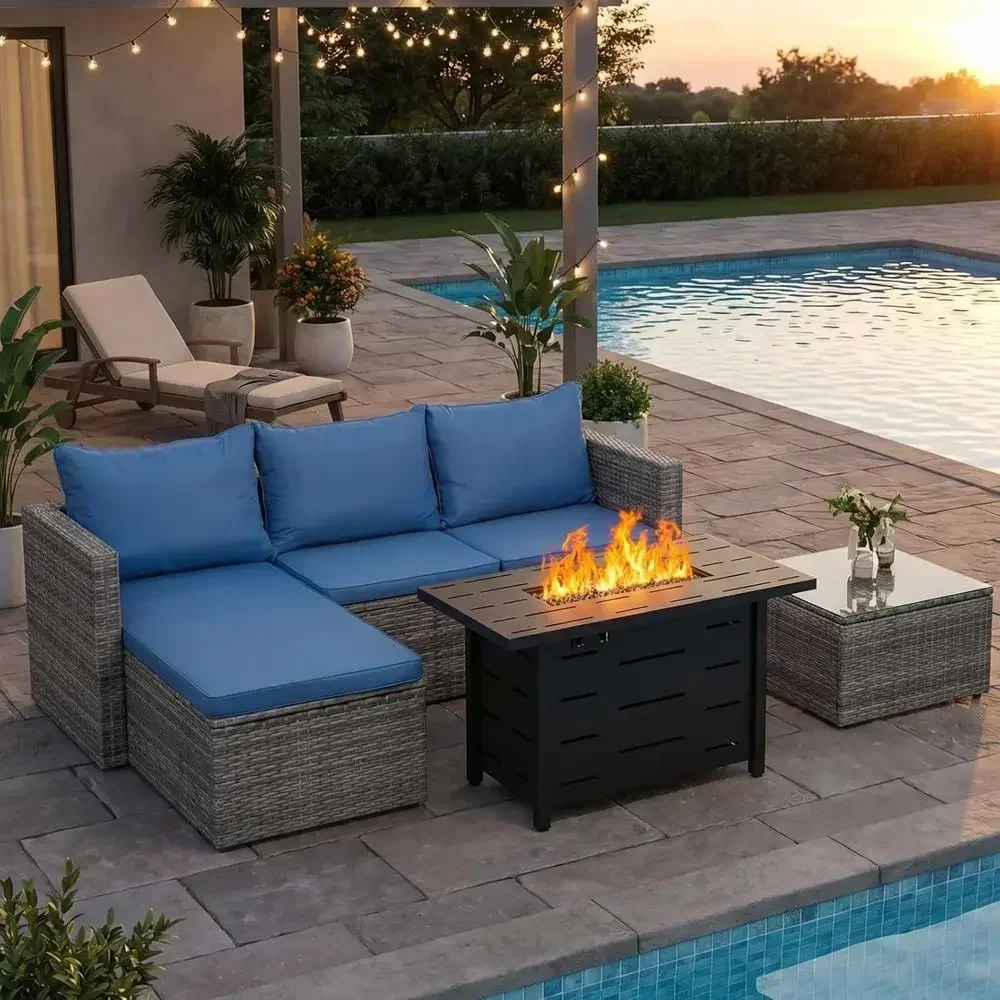4-Piece Outdoor Wicker Patio F - đánh giá và giá Outdoor Furniture And Fire Pit
